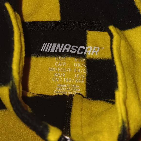 Nascar Crop Top Checkerboard Fleece Sweater Checker Checkers Checkered - Picture 3 of 5